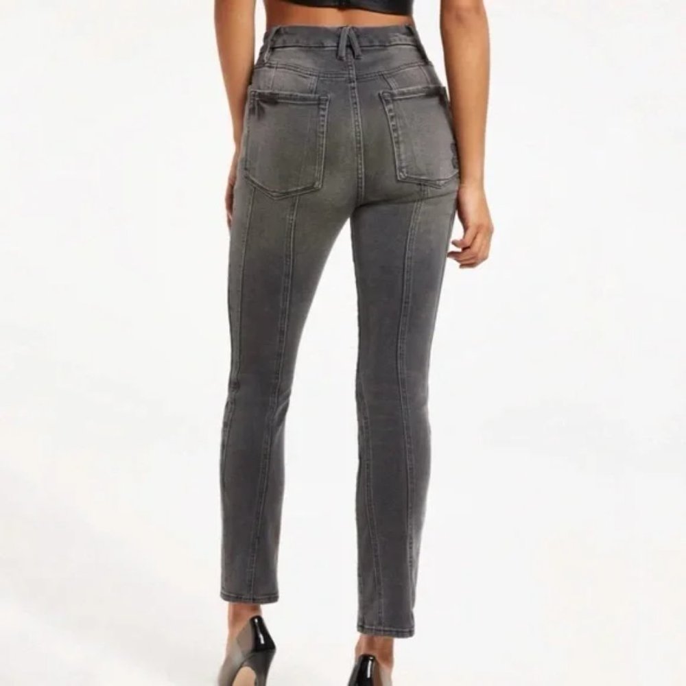 GOOD AMERICAN GOOD CLASSIC SEAMED HIGH RISE SLIM JEANS STRETCH DENIM sz 6